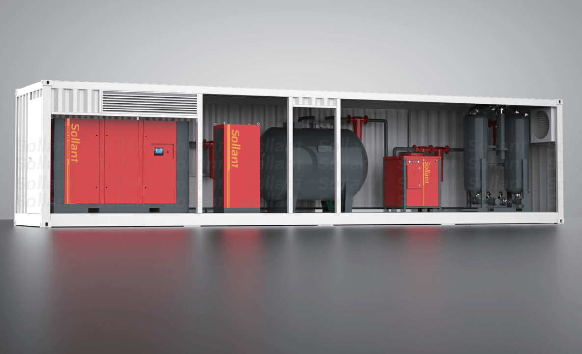 sala de compresores en contenedor